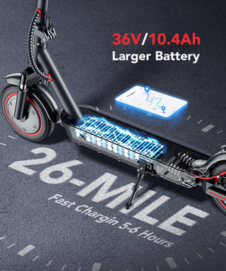 Adult Electric Scooter, 10" Pneumatic Tire, Max 30 mile Range 500W Foldable Scooter, Black