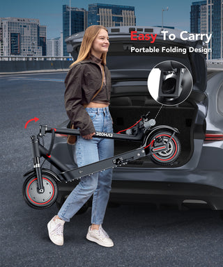 Adult Electric Scooter, 10" Pneumatic Tire, Max 30 mile Range 500W Foldable Scooter, Black