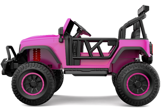24V 2 Seater Kids Ride on Truck,Ride on Jeep Car with Remote Control,2×200W Motor,Electric Battery Powered Toys Car w/4 Wheels Spring Suspension,3 Speeds,LED Lights, Bluetooth Music,Age 3-8,Pink