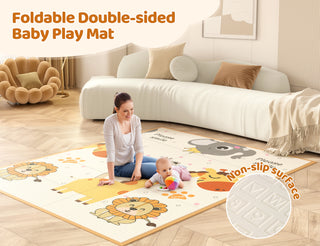 71"x 59" Large Baby Playpen with Mat, Unisex Kids Baby Safety Activity Center Playard Play Yard Fence Anti-Slip Base for Infant Toddler