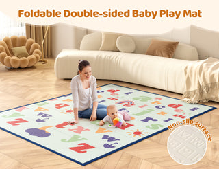 71"x 59" Large Baby Playpen with Mat, Unisex Kids Baby Safety Activity Center Playard Play Yard Fence Anti-Slip Base for Infant Toddler