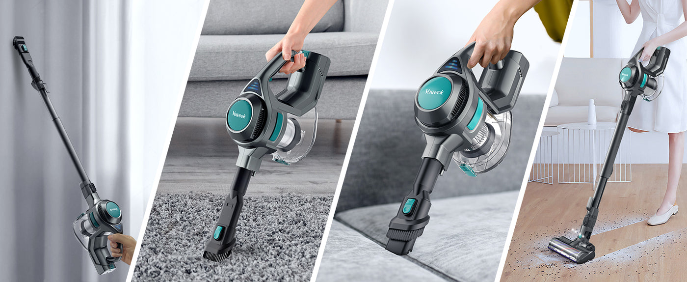 Voweek VC08 Ultralight Cordless Stick Vacuum Cleaner with HEPA Filters