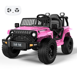 12V Kids Toddler Ride On Truck Electric Car,7Ah Large Battery Kids Powerful Ride On Jeep with Remote Control,2 Speeds,LED Lights,Horn,Music for Kids Toddlers Black