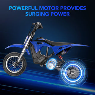 36V 300W Electric Dirt Bike for Kids Ages 5-10,Fast Speed Electric Motorcycle Up to 16 MPH & 10 Miles Long-Range,Twist Grip Throttle,3-Speed Modes,Dual Suspension & Brakes for Kids Ride on Toys