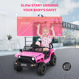 12V Powered Ride on Truck,Kids Ride on Cars Jeep Toy with Remote Control,Electric Cars with Spring Suspension,Bluetooth,Music,LED,Safety Belts,Electric Car for Kids 3-8 Yr Boys Girls Gifts