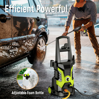EVMORE Electric Pressure Washer, High Pressure Washers Powered Cleaner Wash Machine 2500 PSI with Upgraded Swivel Joint, 4 Nozzles & 25ft Hose for Car,Patios,Garden,Fences - Green