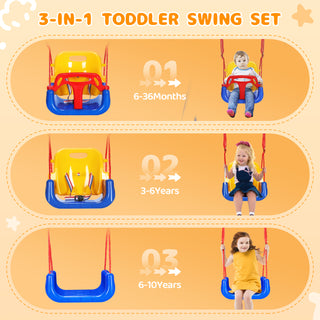 Yisufo 3-in-1 Toddler Swing Set, Foldable Kids Swing & Baby Jumper for Indoor Outdoor Play Backyard Activity Center