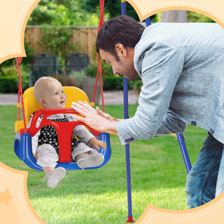 Yisufo 3-in-1 Toddler Swing Set, Foldable Kids Swing & Baby Jumper for Indoor Outdoor Play Backyard Activity Center