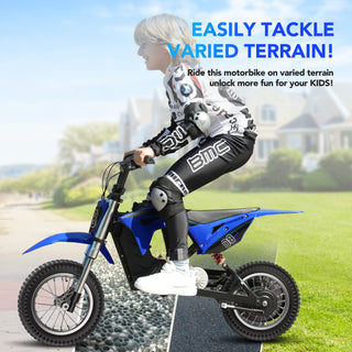 36V 300W Electric Dirt Bike for Kids Ages 5-10,Fast Speed Electric Motorcycle Up to 16 MPH & 10 Miles Long-Range,Twist Grip Throttle,3-Speed Modes,Dual Suspension & Brakes for Kids Ride on Toys