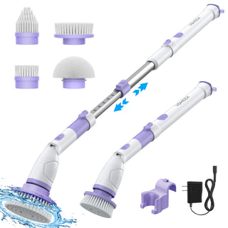 Voweek VWS211 Efficient Electric Spin Scrubber with Adjustable Extension Arm, IPX7 Waterproof
