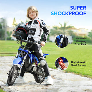 36V 300W Electric Dirt Bike for Kids Ages 5-10,Fast Speed Electric Motorcycle Up to 16 MPH & 10 Miles Long-Range,Twist Grip Throttle,3-Speed Modes,Dual Suspension & Brakes for Kids Ride on Toys