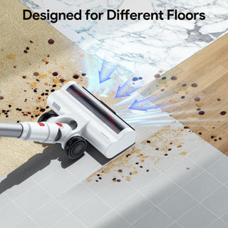 Voweek VC11 6 in 1 Cordless Vacuum Cleaner with LED Display, Anti-Tangle, 45Min Runtime Detachable Battery, White