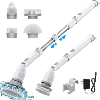 Voweek VWS211 Efficient Electric Spin Scrubber with Adjustable Extension Arm, IPX7 Waterproof