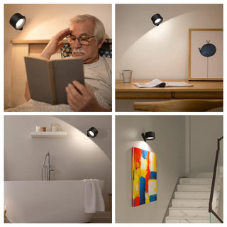 SH-C6104 Cordless Wall Sconce with Rechargeable Battery Port & 3 Color Temperature & 3 Brightness Level 360° Rotation LED Light, Free shpping