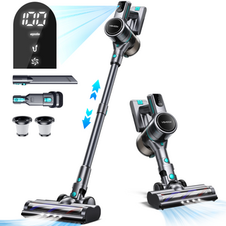 Voweek VC12 8 in 1 Cordless Vacuum Cleaner with 30Kpa 2024 Latest Motor, LED Display, MAX 45Mins Runtime, Blue Grey