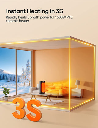 Voweek 16‘’ Space Heater, 1500W 3S Heating Electric Heater