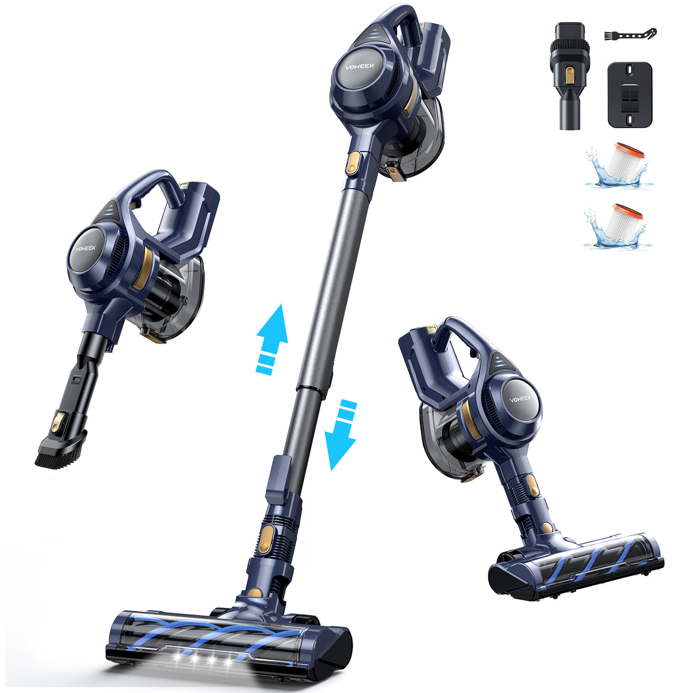 Voweek VC08 Ultralight Cordless Stick Vacuum Cleaner with HEPA Filters