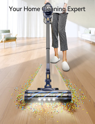 Voweek VC08 Ultralight Cordless Stick Vacuum Cleaner with HEPA Filters, Headlight, Self-standing Electric Mop, 3 Colors