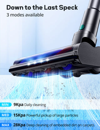 Voweek VC12 8 in 1 Cordless Vacuum Cleaner with 30Kpa 2024 Latest Motor, LED Display, MAX 45Mins Runtime, Blue Grey